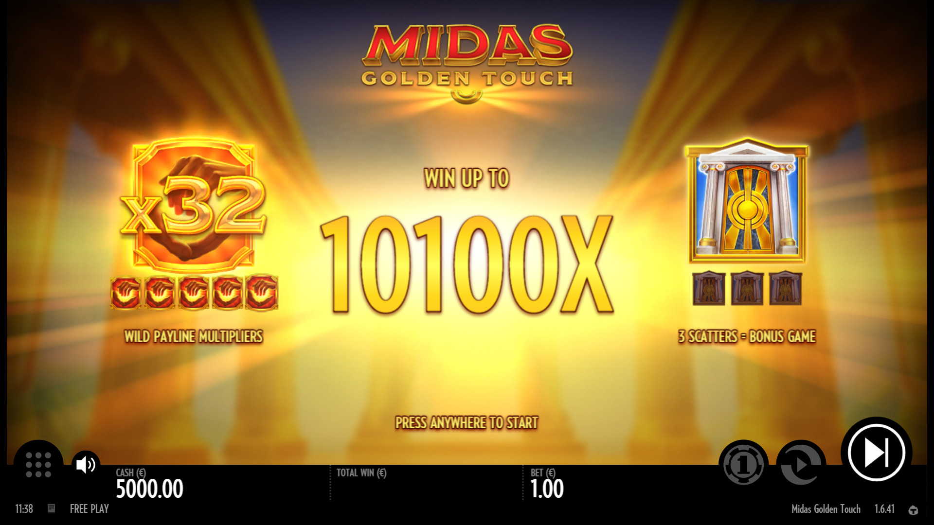 Midas Golden Touch (Thunderkick) - Игровой автомат, играть в слот  бесплатно, демо-версия, без регистрации