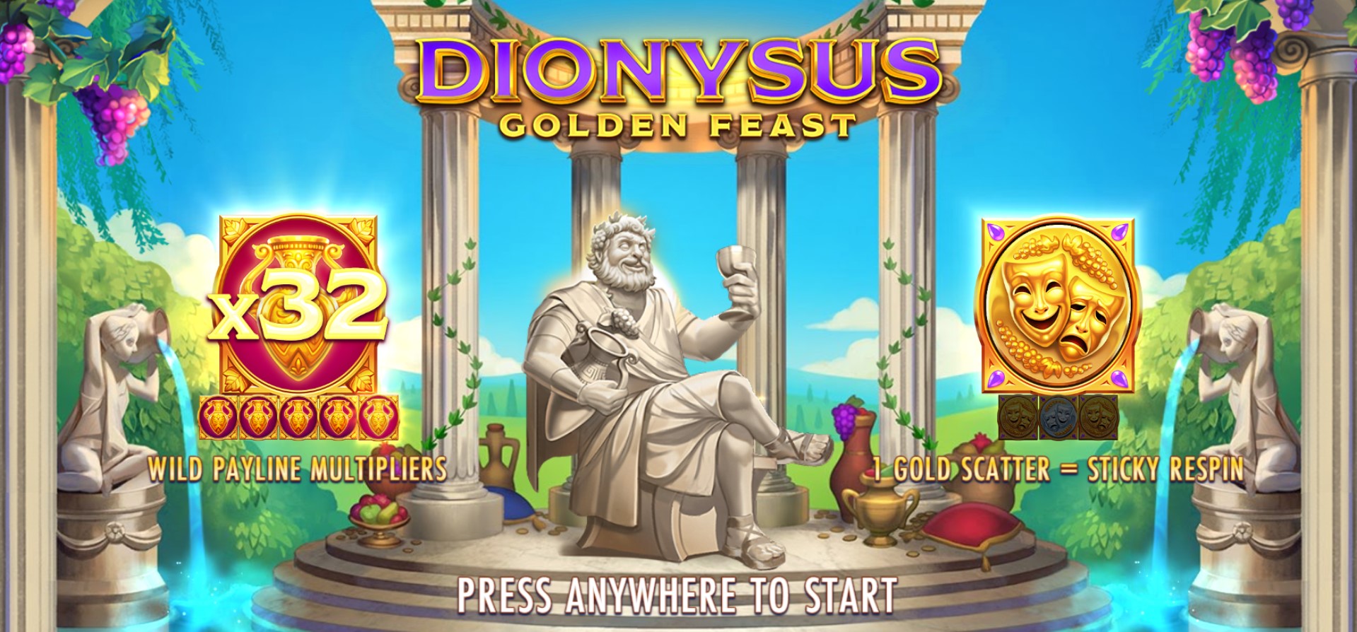 Dionysus Golden Feast (Thunderkick) - Игровой автомат, играть в слот  бесплатно, демо-версия, без регистрации