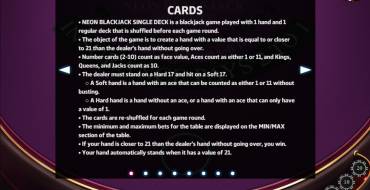 Neon Blackjack: Правила