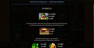 Patrick’s Collection – Ultimate Edition: Таблица выплат