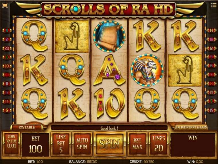 Видео покер Scrolls of Ra HD демо-игра
