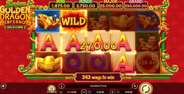 Super Golden Dragon Inferno — Hold&Win: Выигрыши