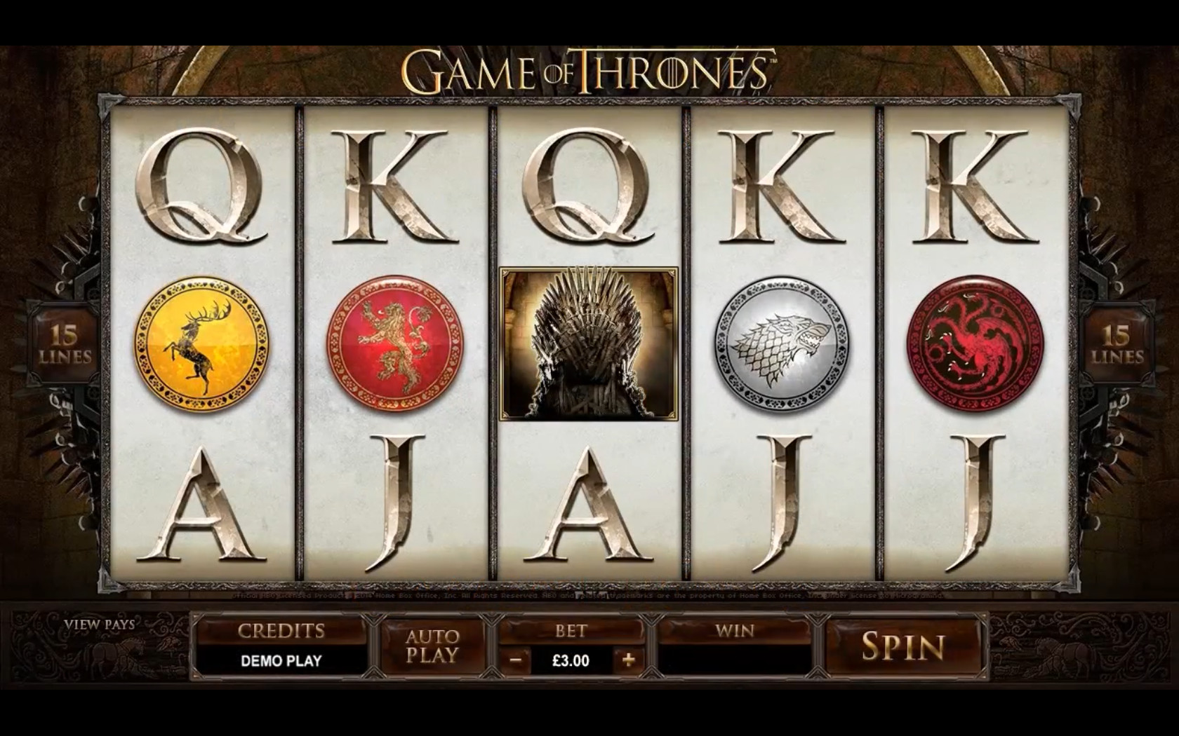 Game of thrones slot machine